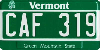VT license plate CAF319