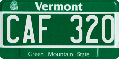VT license plate CAF320