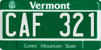VT license plate CAF321