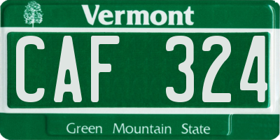 VT license plate CAF324