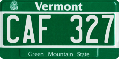 VT license plate CAF327