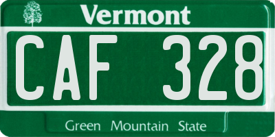 VT license plate CAF328