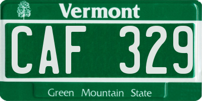 VT license plate CAF329