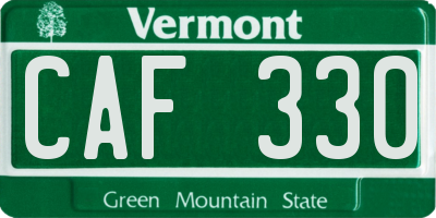 VT license plate CAF330