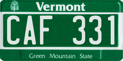 VT license plate CAF331