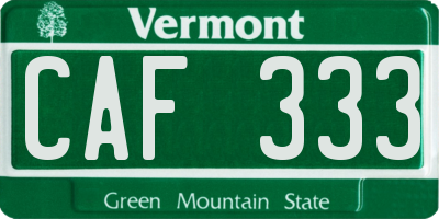 VT license plate CAF333