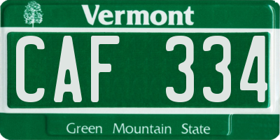 VT license plate CAF334