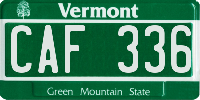 VT license plate CAF336