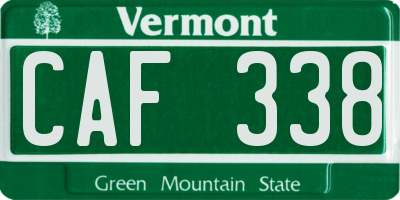 VT license plate CAF338