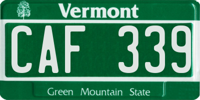 VT license plate CAF339