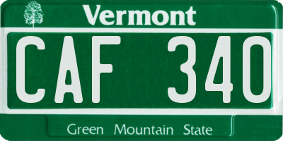 VT license plate CAF340