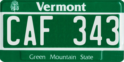 VT license plate CAF343