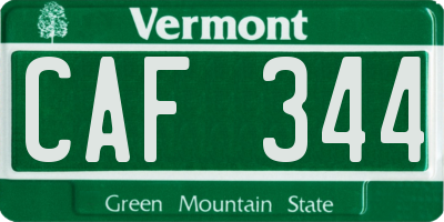 VT license plate CAF344