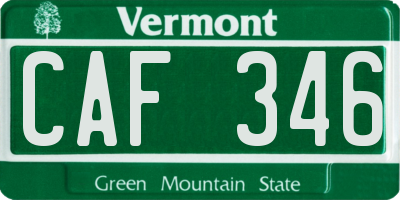 VT license plate CAF346