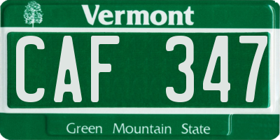 VT license plate CAF347