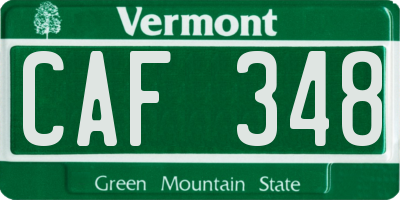 VT license plate CAF348