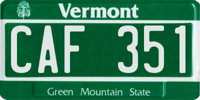 VT license plate CAF351