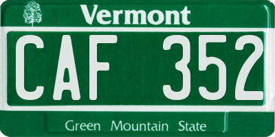 VT license plate CAF352