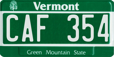 VT license plate CAF354