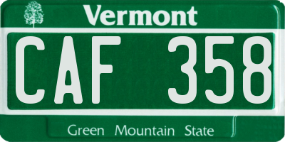 VT license plate CAF358