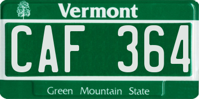 VT license plate CAF364