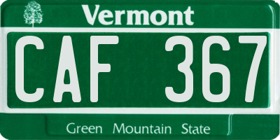 VT license plate CAF367