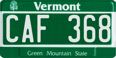 VT license plate CAF368