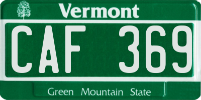 VT license plate CAF369