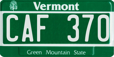 VT license plate CAF370