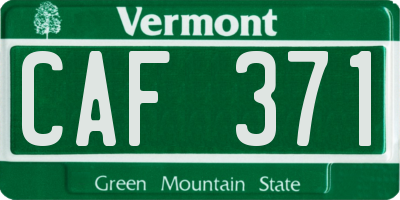 VT license plate CAF371