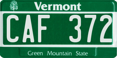 VT license plate CAF372