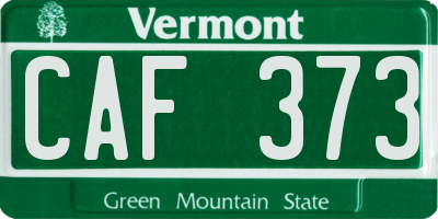 VT license plate CAF373