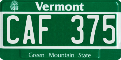 VT license plate CAF375