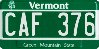 VT license plate CAF376