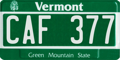 VT license plate CAF377