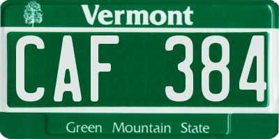 VT license plate CAF384