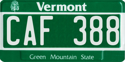 VT license plate CAF388