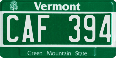 VT license plate CAF394