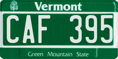 VT license plate CAF395