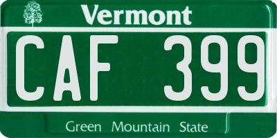 VT license plate CAF399