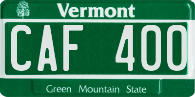 VT license plate CAF400