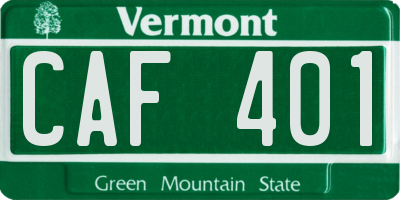 VT license plate CAF401