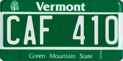 VT license plate CAF410