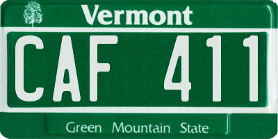 VT license plate CAF411