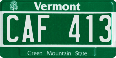 VT license plate CAF413