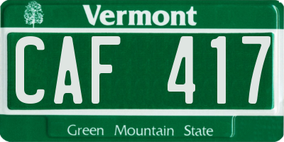 VT license plate CAF417