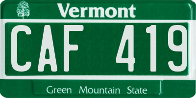 VT license plate CAF419