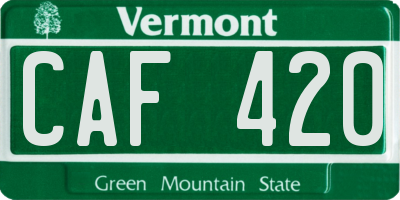 VT license plate CAF420