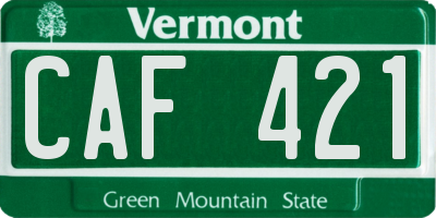 VT license plate CAF421