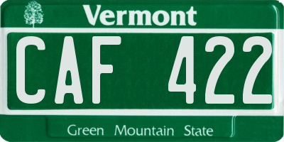 VT license plate CAF422